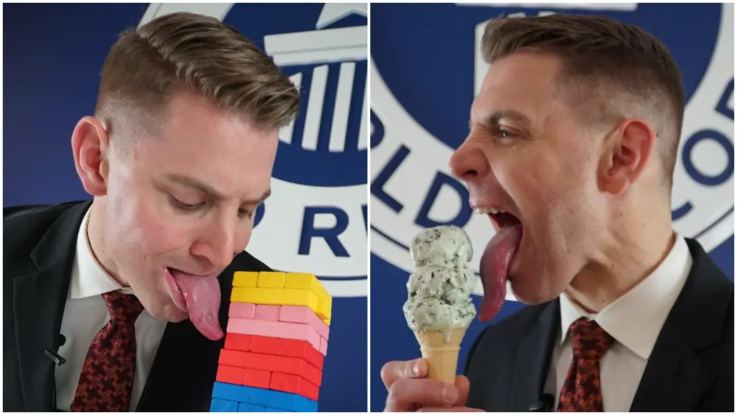 Man With Worlds Longest Tongue Breaks Jenga World Record Radio Sargam 1750